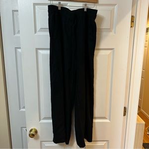 High waisted wide leg linen blend pants
